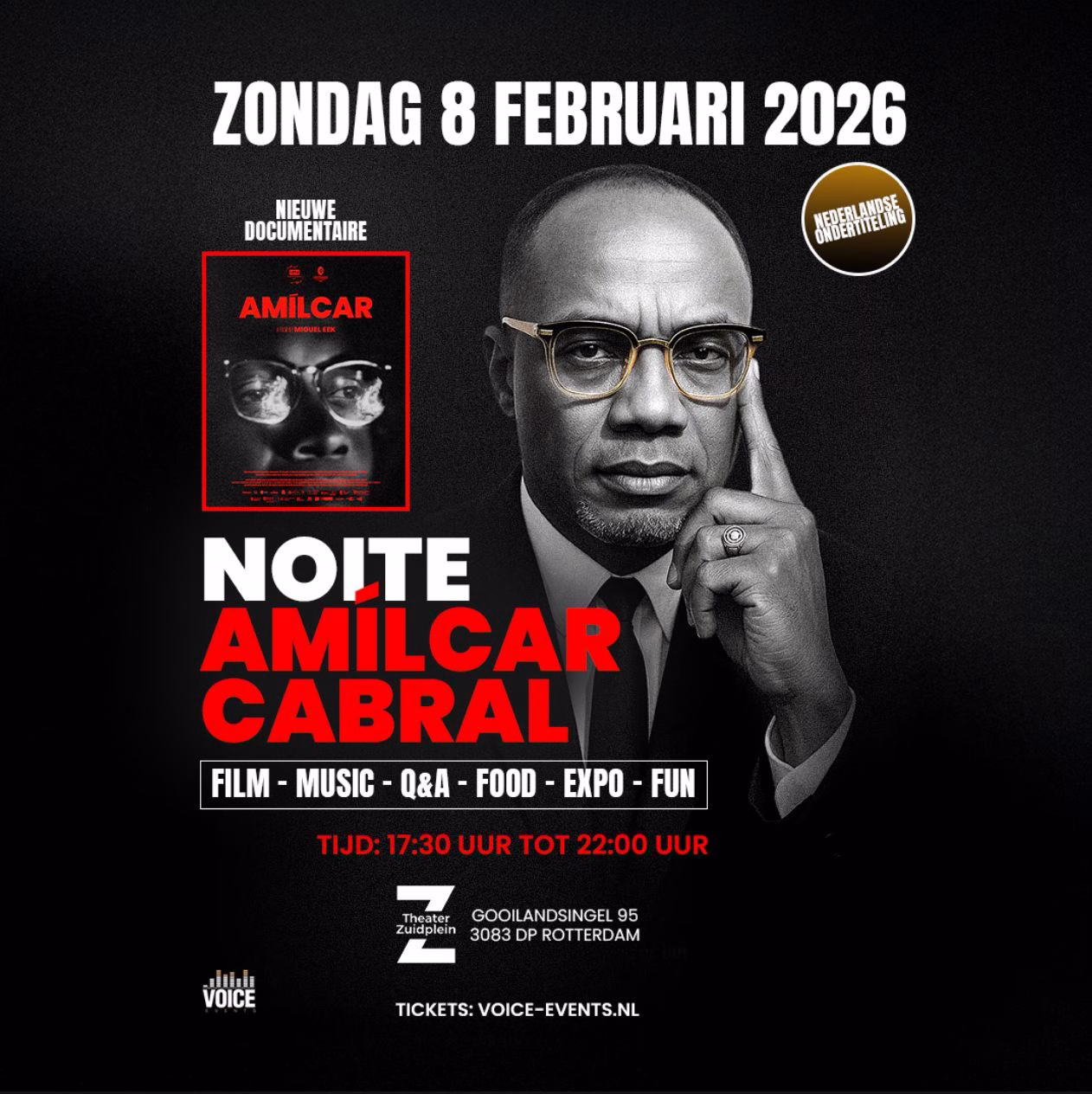 Flyer Noite Amílcar Cabral in Theater Zuidplein